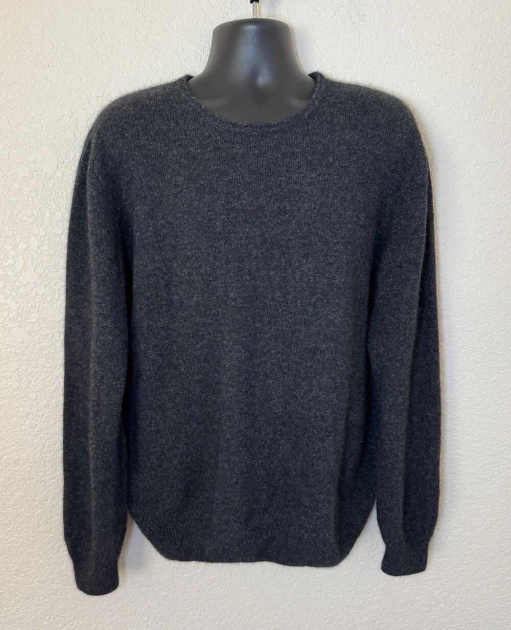 McDonald New Zealand Possum Merino Silk Crew Neck Sweater Mens XL Quiet Luxury